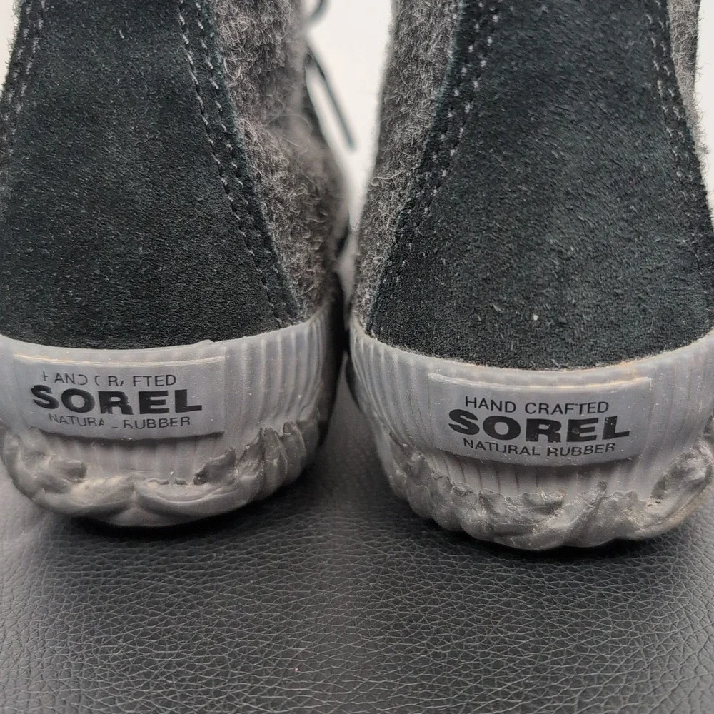 Sorel Out N About Plus LL3650 Black Wool Waterproof Duck‎ Rain boots Size 7.5